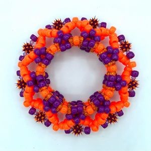 💜🧡 “Spike Protein” UFO Kandi Cuff 🧡💜